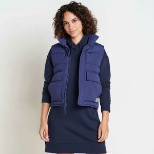 TOAD&CO Blue Tunic Daybreaker Hoodie Dress Organic Cotton XL Gorpcore Lagenlook